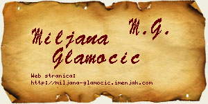 Miljana Glamočić vizit kartica
